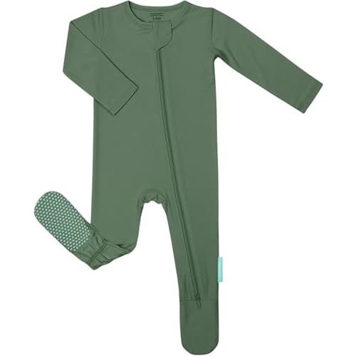PurComfy Pijama de bebé con cremallera, súper suave, de rayón de bambú, para niños y niñas, 0-3-6-9-18-24 meses