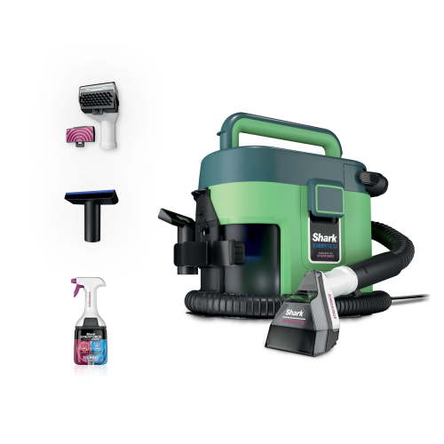Shark EveryMess Wet & Dry Vacuum, Carpet Cleaner, Spot Cleaner, Portable, Stain Eliminator, Small Shop Vac, Pet Friendly, Corded, 1 Gallon, VX100 Green
