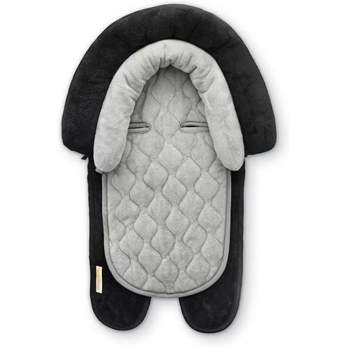 GoldBug Baby & Toddler 2-in-1 Car Seat Head Support - Plush Black