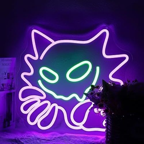 Neon Sign, Anime Neon Signs for Wall Decor LED Light up Signs Home Decor for Bedroom, Man Cave, Gaming Room, Party, Club, Pub, Bar Decoration Christmas Halloween Easter Gift USB Operated