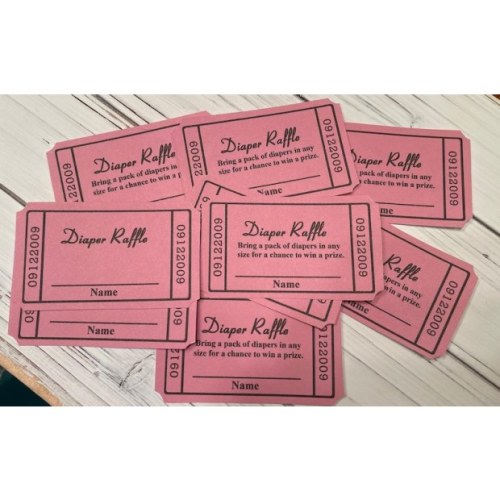 Baby Shower Diaper Raffle Tickets