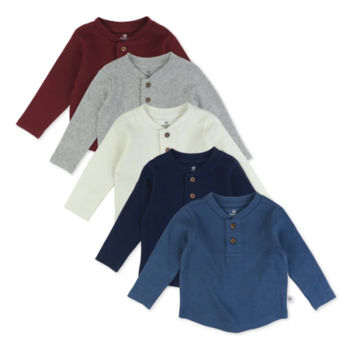 5-Pack Waffle Henley | Honest Baby Clothing