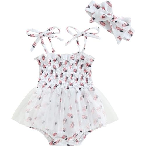 SIZE: 0-3 MONTHS 4th of July Newborn Baby Girl Outfit Amerian Flag Boho Romper Onesie 3 6 12 18 Months Girl Summer Patriotic Clothes