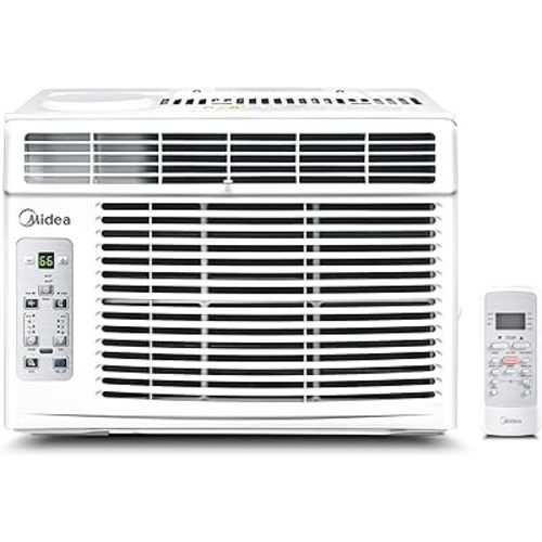 Midea 6,000 BTU Window Air Conditioner, 3-in-1 Cool/Fan/Dehumidifier Window AC Unit, Easycool Air Conditioner with Remote Control, Cools up to 250 Sq. Ft., Fits bedroom, study, office