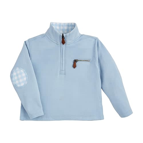 Mud Pie boys Children's Light Blue Quarter Zip
