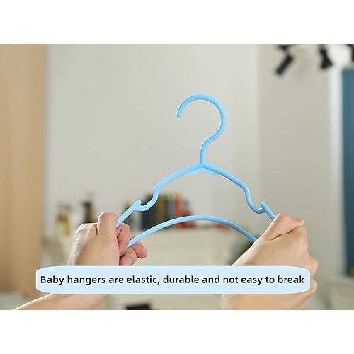 100 pcs White Baby Nursery Closet Hangers,Non-Slip Laundry Infant Pant Hanger for Newborn Clothes,Ultra-Thin Child Coat Hanger for Girl Boy Toddler Kids