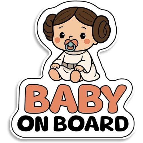 Baby on Board Signs for Car, Little Princesse, Waterproof and UV-Resistant Baby on Board Sticker, Durable Sign for Safety Awareness, Easy to Apply for Window or Bumper