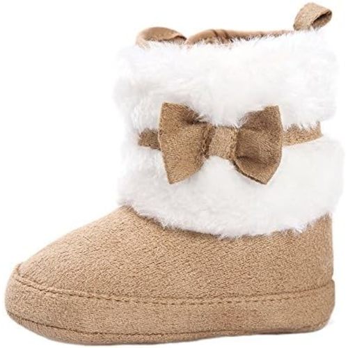 ESTAMICO Baby Girl Plush Winter Snow Bowknot Boots