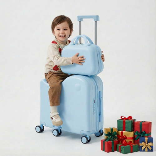 TABU, Ride on Luggage with Handbag, Blue, 16.93"W x 8.26"D x 18.11"H
