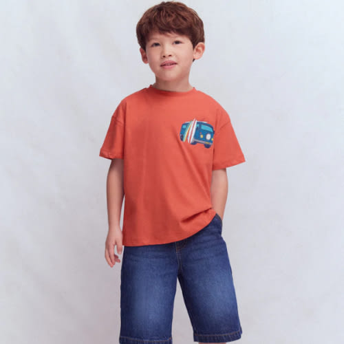 Front & Back Graphic T-shirt-Burnt Sienna Camper Van | Boden USA