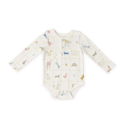Pehr Henley One-Piece - Animal Shuffle - 3 - 6 mos.