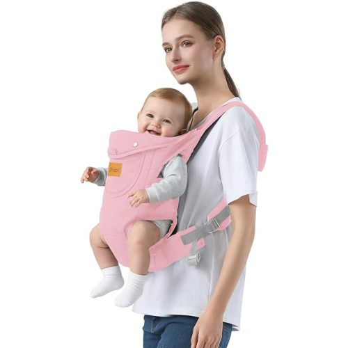 Baby Carrier Newborn to Toddler(7-30lbs), Toddler Carrier Baby Holder Carrier with Adjustable Shoulder Strap, Chest Carriers, Pink