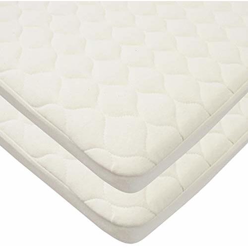 TL Care Waterproof Quilted Pack N Play Playard Size Fitted Mattress Cover Made with Organic Cotton Top Layer, Natural Color, 2 Pack