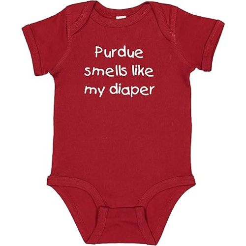 Campus Originals Indiana Fan Purdue Smells Like My Diaper Hoosiers Baby Bodysuit - Garnet
