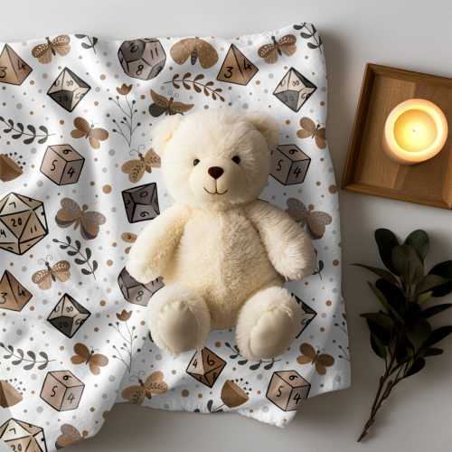 DnD Baby Blanket | Baby Shower Gift | Dungeon Master | Dungeons and Dragons | Baby Boy | Baby Girl | Fantasy | RPG | Swaddle | Nursery Decor