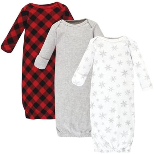 Hudson Baby Unisex Baby Thermal Gown 3pk