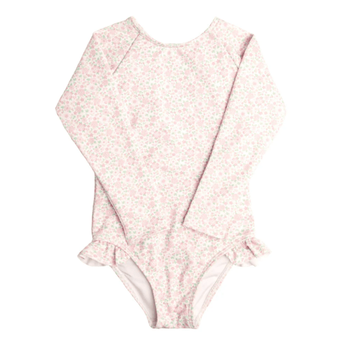 Girl Antique Floral Rashguard One Piece