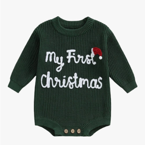 Adobabirl Baby Girl Boy Knitted Sweater Bubble Romper Long Sleeve Jumpsuit Festival Outfit Fall Winter Spring Clothes