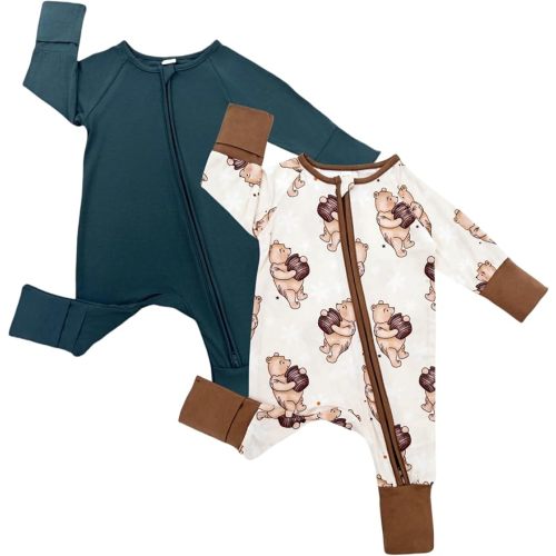 Bow Dream Bamboo Rayon Baby Pajamas Sleepers Newborn Clothes Rompers Outfit 6-12 Months