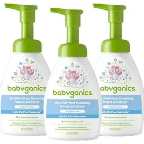 Babyganics Alcohol-Free Foaming Hand Sanitizer, Pump Bottle, Fragrance Free, 8.45 oz, 3 Pack