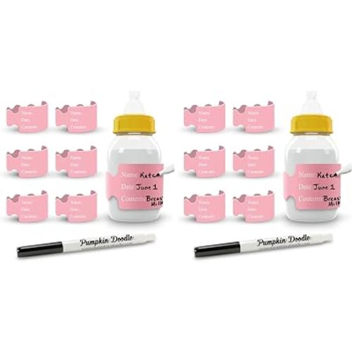The Original Write and Reuse Baby Bottle Labels for Daycare (Pack of 2)