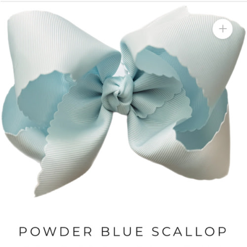 Powder Blue Scallop Edge Grosgrain Bow