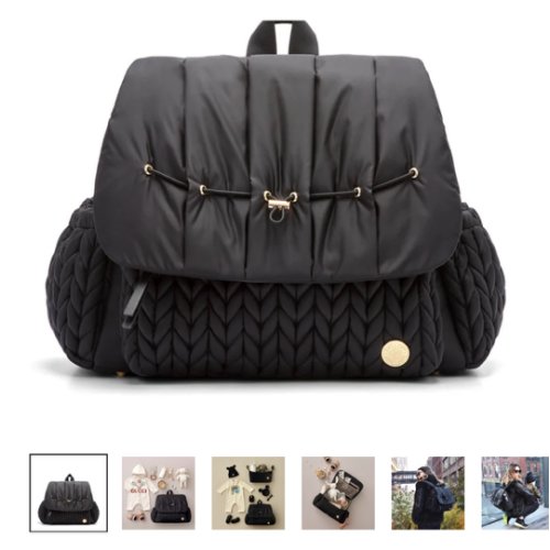Levy Stylish Diaper Backpack - Black Herringbone