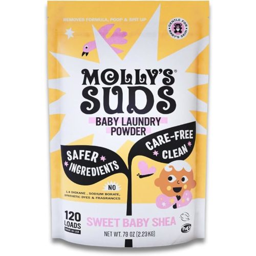 Molly's Suds Baby Laundry Detergent Powder | Removes Formula, Poop & Spit-Up Stains | Extra Gentle for Newborns (Sweet Baby Shea)