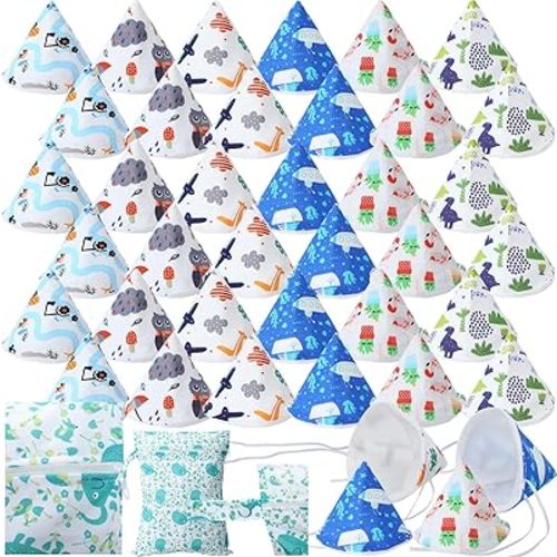 Boao 36 Pcs Pee Teepee Baby Boy with 4 Straps Reusable Pee Teepee with Storage Bag Strong Water Absorption Covers for Baby Boy Newborn