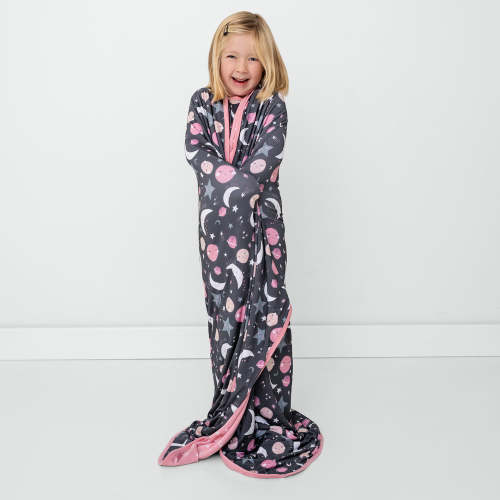 Pink To the Moon & Back Large Cloud Blanket - Little Sleepies