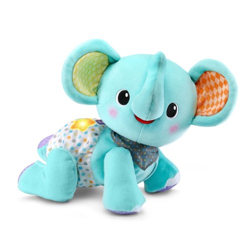 VTech Explore and Crawl Elephant Plush Baby and Toddler Toy, Teal