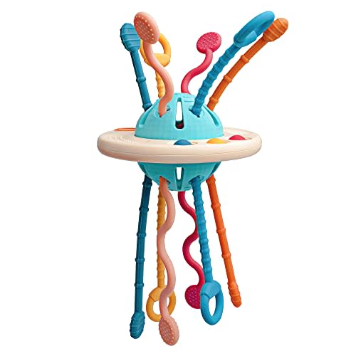 LiKee Baby Sensory Toys Montessori Pull String Learning Ropes with Simple Bubble &Sliding Balls for Motor Skills,Tactile Stimulation,Infants Toddlers Boys Girls 18+ Months Old