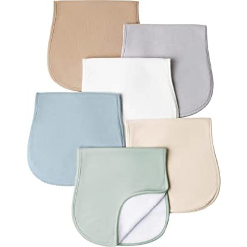 Konssy Baby Burp Cloths Sets for Unisex- 6 Pack Large Cotton Burping Cloth for Newborn,Baby Girls and Boys
