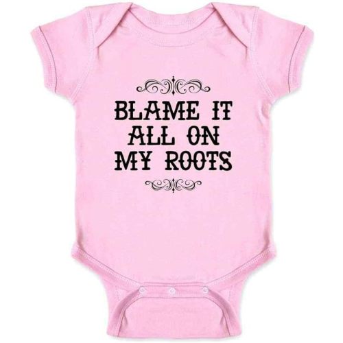 Pop Threads Blame It All On My Roots Country Music Cute Funny Western Infant Baby Boy Girl Bodysuit