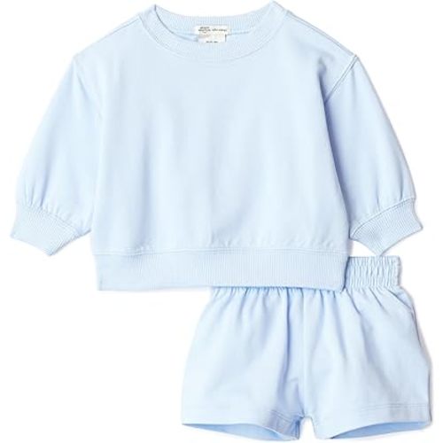 Amazon Essentials x Sofia Grainge Unisex Babies Toddlers and Kids' Sweatshirt and Shorts French Terry Play Set