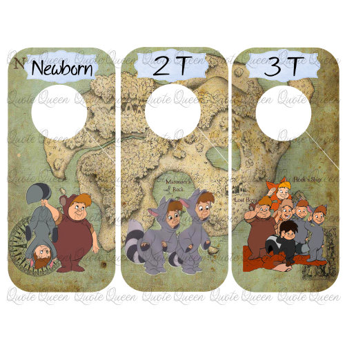 Peter Pan Lost Boys Closet Dividers,6.75 x 3.5 inches, Lost Boys, Boys Nursery, Closet Dividers, Baby Shower Gift, Baby Nursery Organization