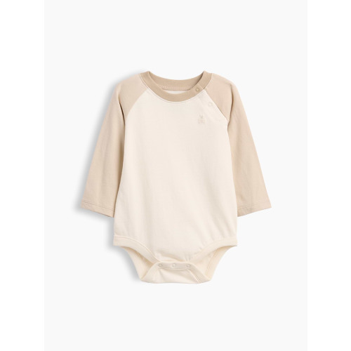 Baby Organic Cotton Colorblock Raglan Bodysuit