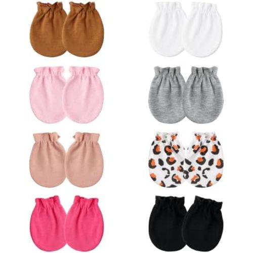 8 Pairs Baby Mittens Newborn No Scratch Infant Gloves Mittens 0-6 Months