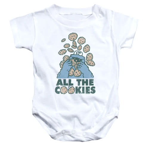 Sesame Street All The Cookies Baby Onesie T-Shirt White
