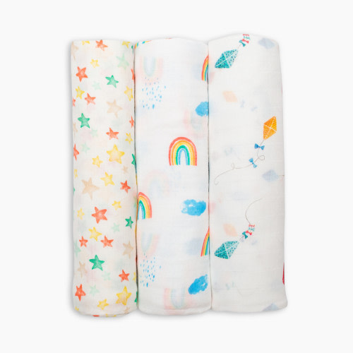 Lulujo Bamboo Muslin Swaddle (3 Pack) - High In The Sky