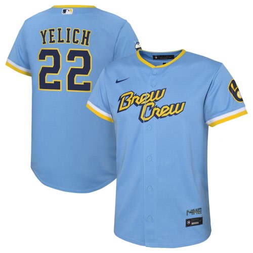 Toddler Milwaukee Brewers Christian Yelich Nike Powder Blue City Connect Replica Player Jersey