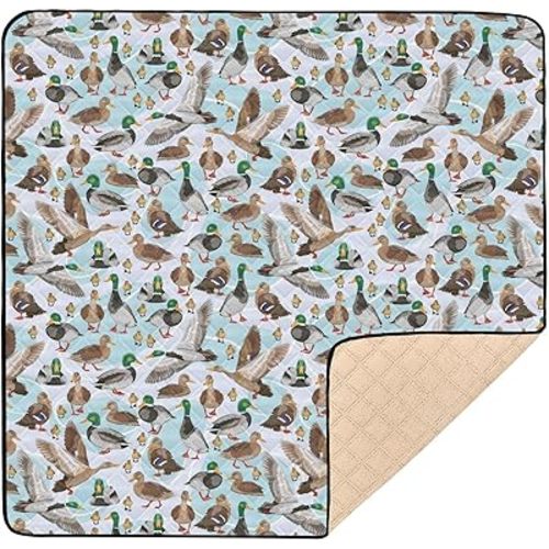 SHJI Mallard Ducks Baby Play Mat Baby Crawling Mat Foldable Playmat for Babies 50 x 50 Inch