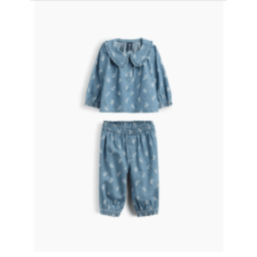 Baby Floral Denim Outfit Set