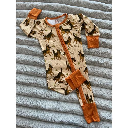 German Shepherd Bamboo Pajamas- Footie Pajamas