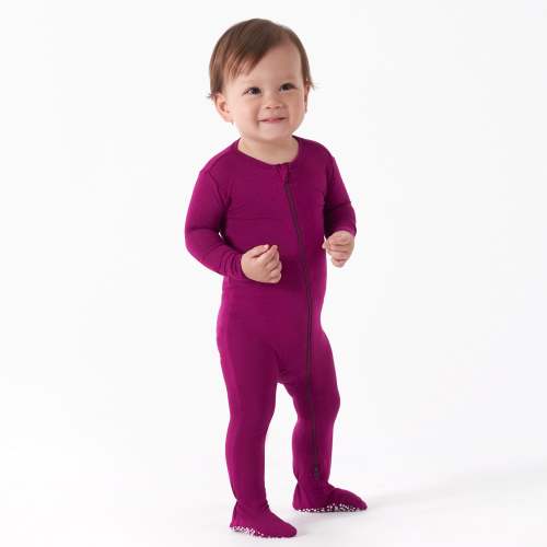 Baby &amp; Toddler Raspberry Buttery Soft Viscose Made from Eucalyptus Snug Fit Footed Pajamas