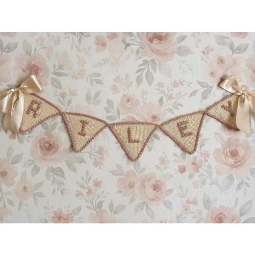Handmade Baby Name Banner – Personalized Nursery Garland