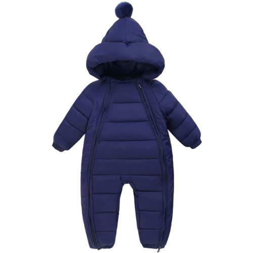 0-24M Baby Boys Girls Newborn Winter Snowsuit Down Coat Romper Hooded Double Zipper Warm Jumpsuit