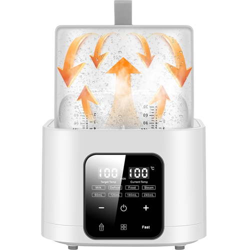 Baby Bottle Warmer, 4-in-1 Fast Milk Warmer for Breastmilk, Formula with Accurate Temperature Control,48 Thermostat,Thaw, , Portable Bottle Warmers with Heat Food Jars Function