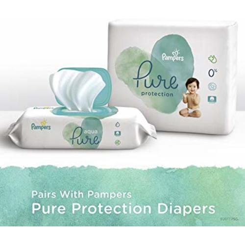 Baby Wipes, Pampers Aqua Pure Sensitive Water Baby Diaper Wipes, Hypoallergenic and Unscented, 672 Count