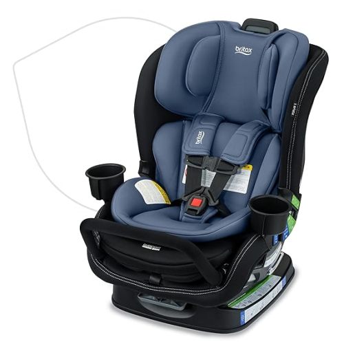 Britax Poplar S Convertible Car Seat, 2-in-1 Car Seat Extended Rear Facing, 17” Slim Car Seat Design with Fast & Easy ClickTight Installation, Anti-Rebound Bar & SafeWash Fabrics — Stone Onyx